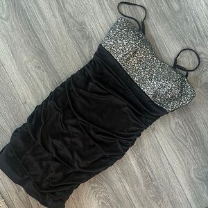 Elegant Black and Silver Women's Dress